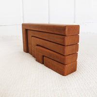 Swivel Danish Wood Candle Holder Candlesticks