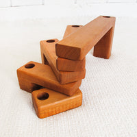 Swivel Danish Wood Candle Holder Candlesticks