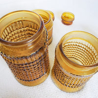Amber Glass Kitchen Canister Set of Four