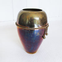 Brass Vase with Rope Detailing Made in India