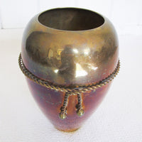 Brass Vase with Rope Detailing Made in India