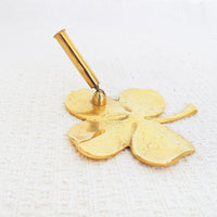 Four Leaf Clover Brass Tray with Pen Holder