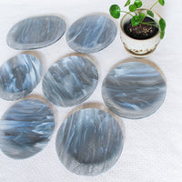 Hand Blown Glass Serving Plates and Platter Signed Made in 1988