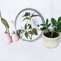 Floral Ceramic Serving Dish Tray With Wall Hanging Hardware By Lewing