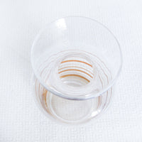 Midcentury Gold Stripe Glass Carafe Pitcher