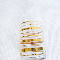 Midcentury Gold Stripe Glass Carafe Pitcher