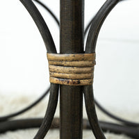 Bentwood Bamboo Ottoman with White Cushion