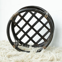Bentwood Bamboo Ottoman with White Cushion