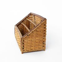 Wicker and Bamboo Desk Mail Organizer