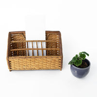 Wicker and Bamboo Desk Mail Organizer