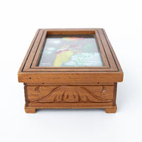 Feather Art Hand Carved Wood Box