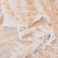 White Chenille Blanket Bedspread Throw with Rounded Corners