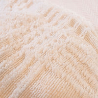 White Chenille Blanket Bedspread Throw with Rounded Corners