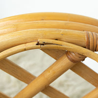 Bentwood Bamboo Ottoman with White Cushion