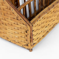 Wicker and Bamboo Desk Mail Organizer