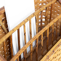 Wicker and Bamboo Desk Mail Organizer