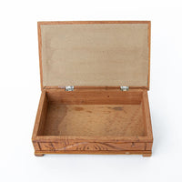 Feather Art Hand Carved Wood Box