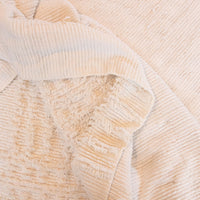 White Chenille Blanket Bedspread Throw with Rounded Corners