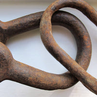 Vintage Rustic Industrial Architectural Solid Cast Iron Hitches - Set of 2