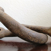 Vintage Rustic Industrial Architectural Solid Cast Iron Hitches - Set of 2