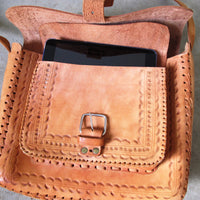 Tooled Vintage Large Leather Vintage Shoulder Tote - Made in Mexico