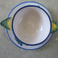 Vintage Italian Ceramic Floral Cup and Saucer - Made in Italy