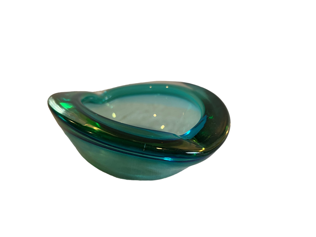 Murano Style Crystal Glass Ashtray Dish