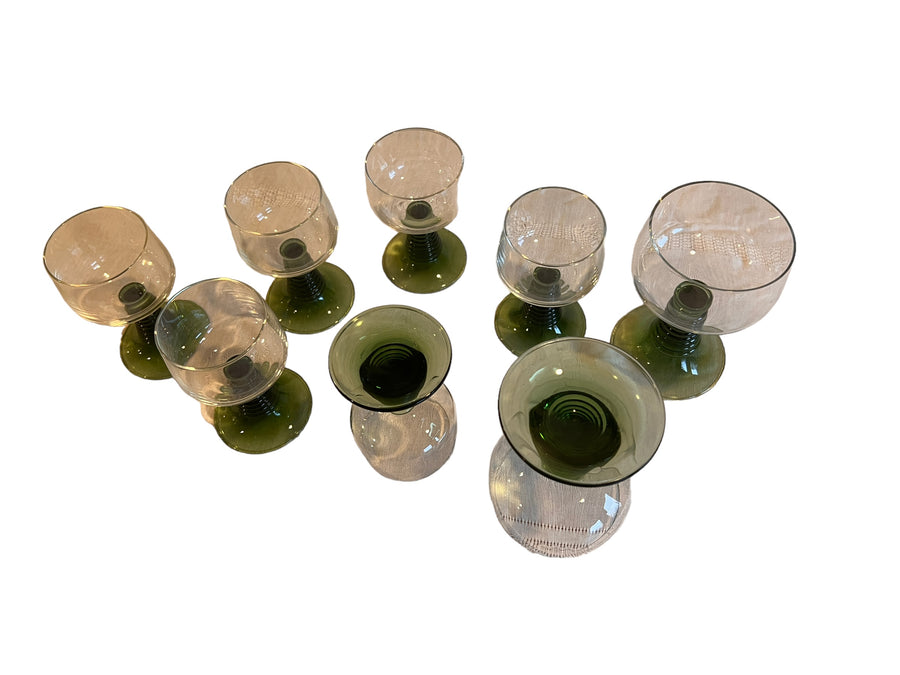 Schott Zwiesel Coupe Glasses with Wavy Green Stem