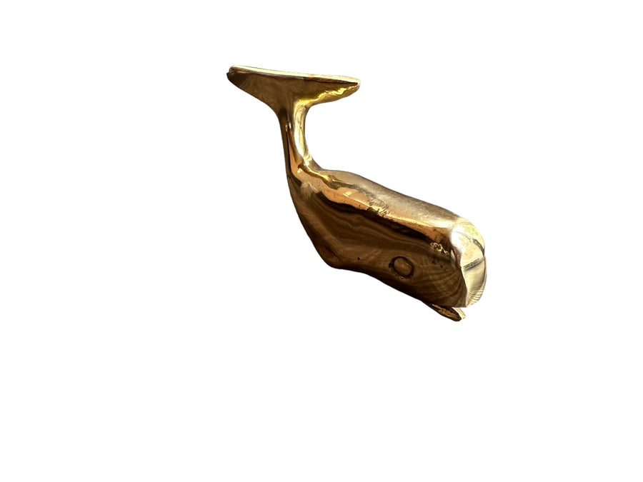 Small Vintage Brass Whale