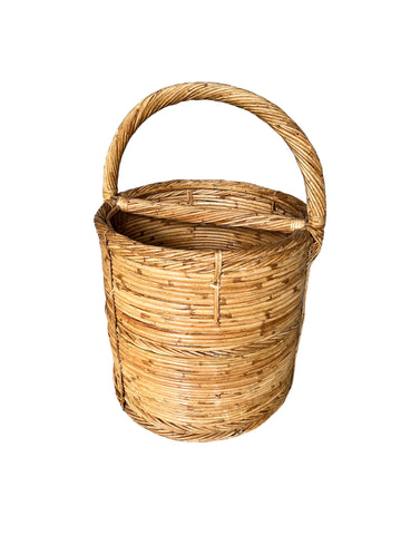 Bamboo Vintage Storage Basket with Handle