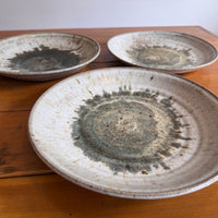 Ceramic Dinner Plates Studio Pottery Vintage 