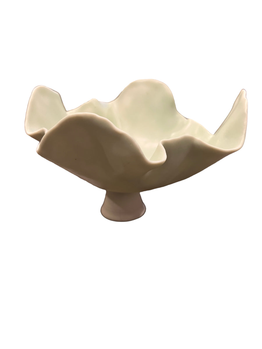 Pedestal Ceramic Dish Sea Foam Green