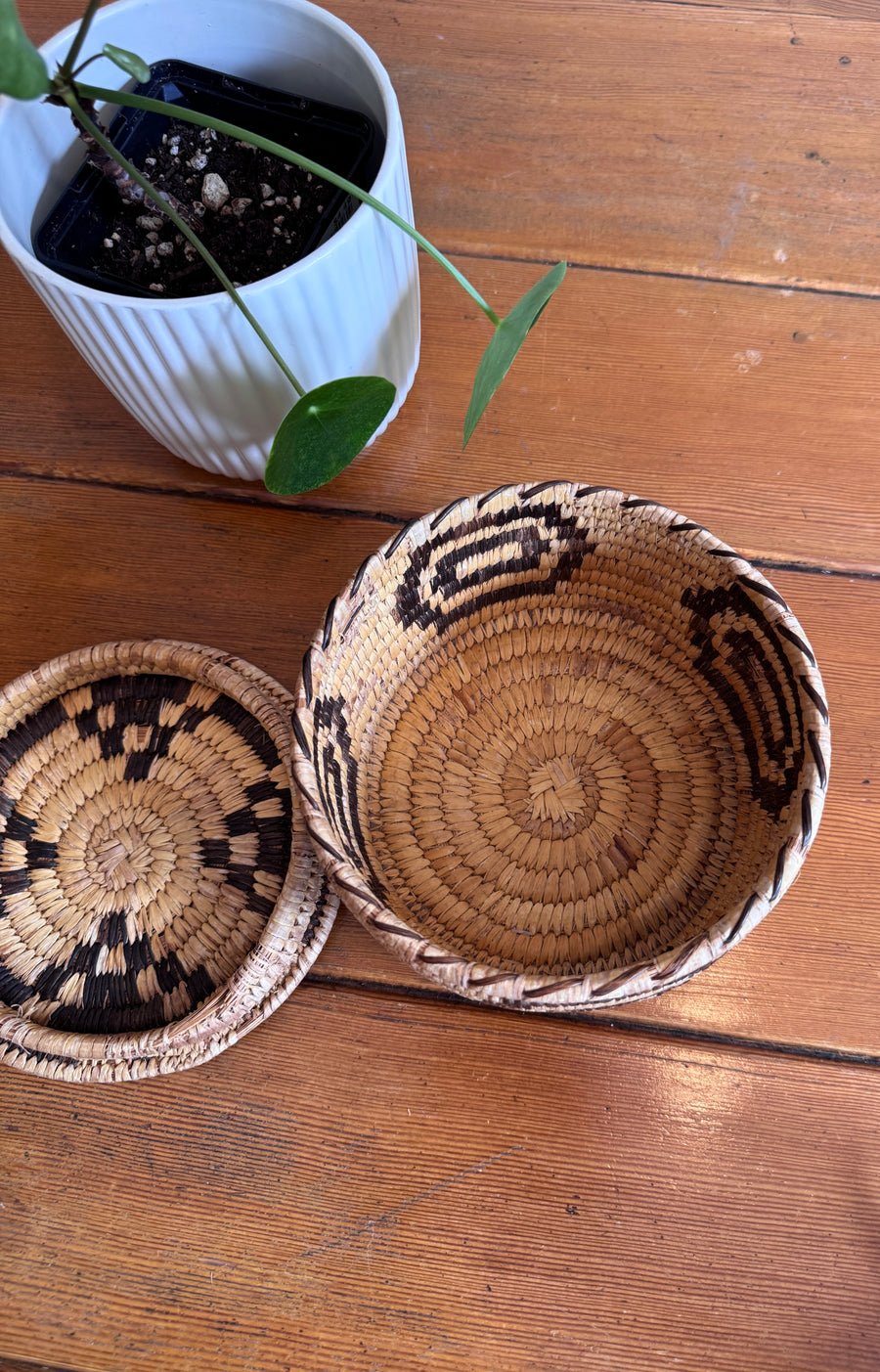 Native Basket and Clay Pot Ceramic Vase Sold Separately