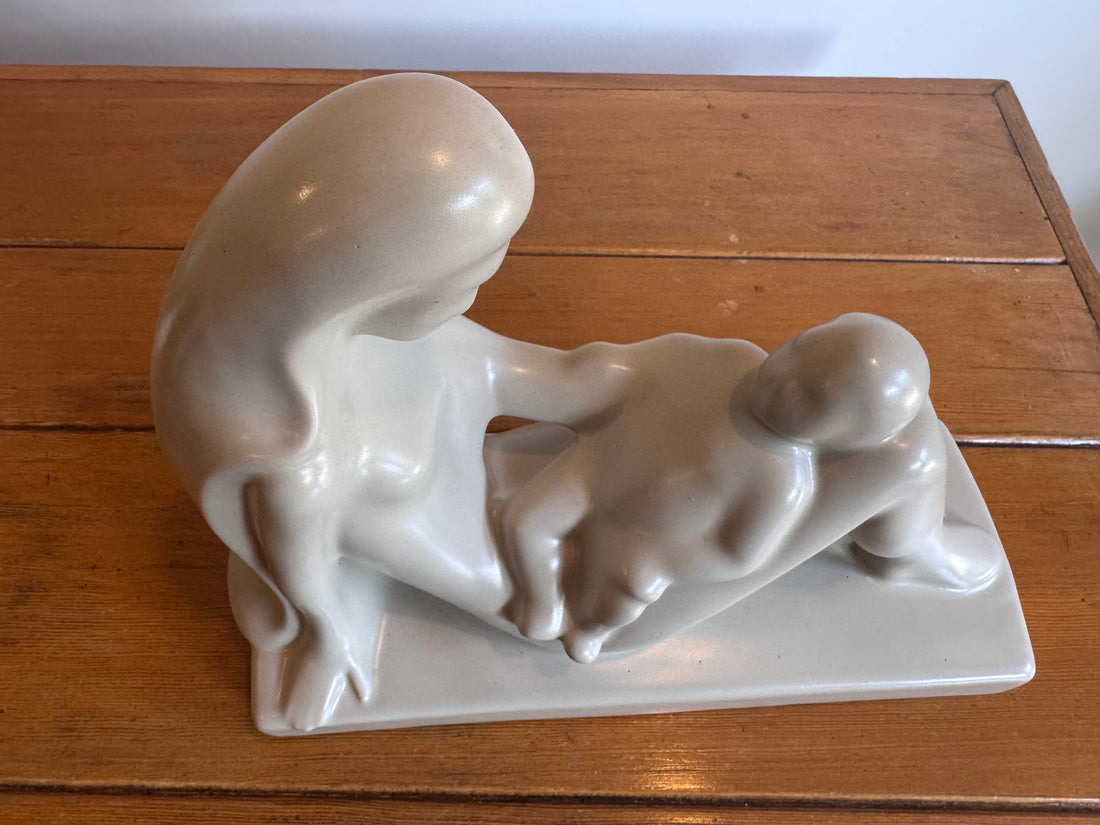 Haeger Ceramic Mom Mother Baby Sculpture Statue Midcentury Vintage