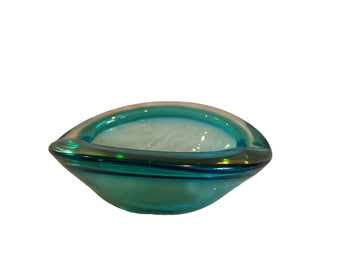 Murano Style Crystal Glass Ashtray Dish