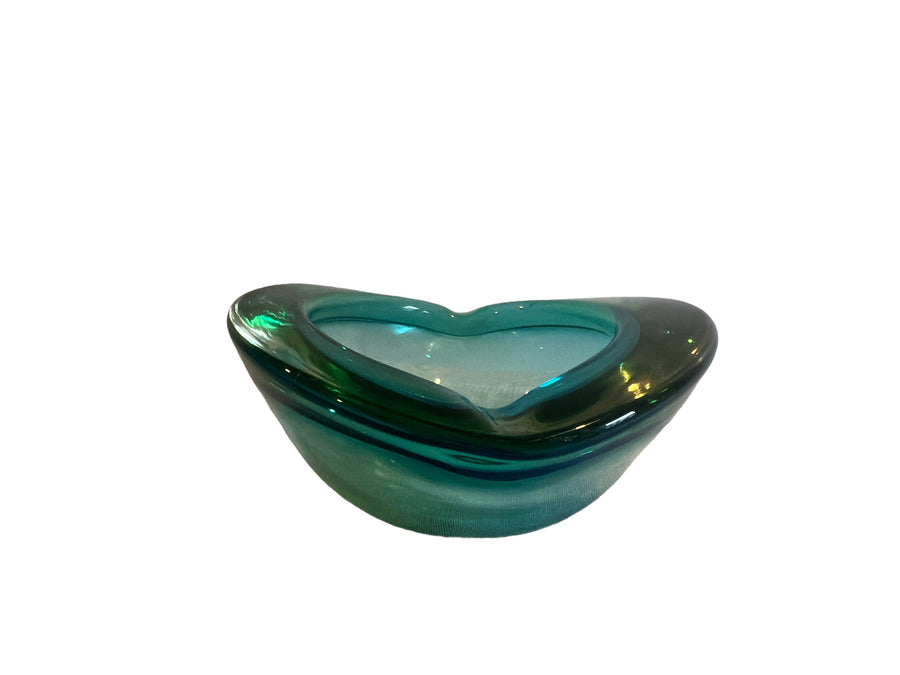 Murano Style Crystal Glass Ashtray Dish