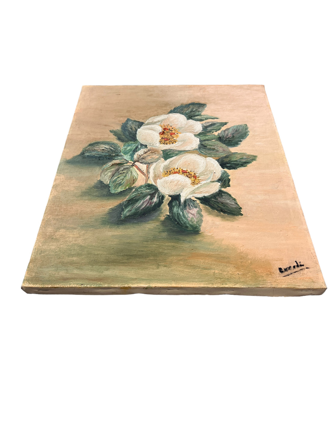 Unframed European Floral Magnolia Painting
