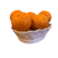 Italian Ceramic white Basket with Oranges Tangerines for I Magnin