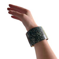 Midcentury Mosaic Turquoise Tile Cuff Bracelet