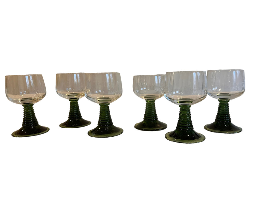 Schott Zwiesel Coupe Glasses with Wavy Green Stem