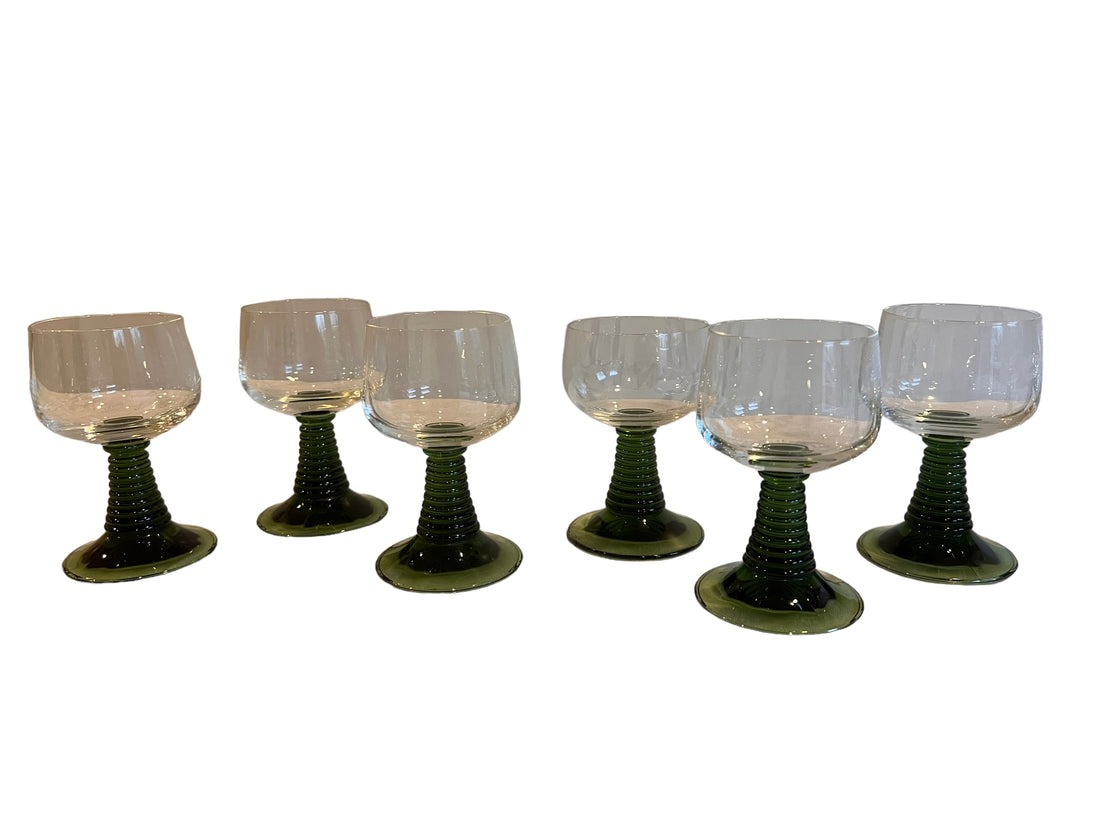 Schott Zwiesel Coupe Glasses with Wavy Green Stem