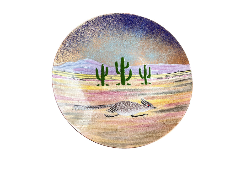 Enameled copper Cactus and Road Runner Alexander Designer Dish