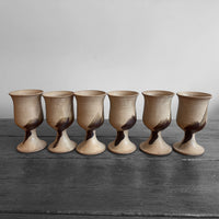 Set of Six 6 Hand Spun Ceramic Glasses