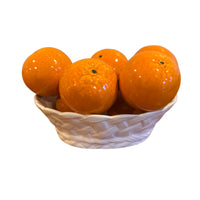 Italian Ceramic white Basket with Oranges Tangerines for I Magnin