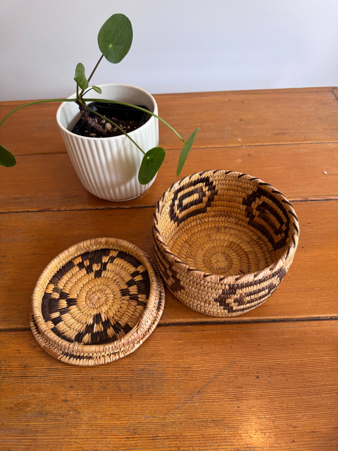 Native Basket and Clay Pot Ceramic Vase Sold Separately