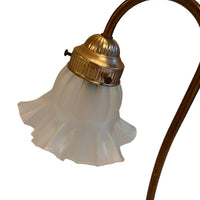 Lilly Pad Brass Table Lamp with Glass Shade