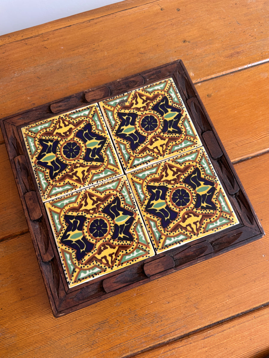 Decorative tile Tray  with intricate patterns Mexico