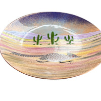 Enameled copper Cactus and Road Runner Alexander Designer Dish