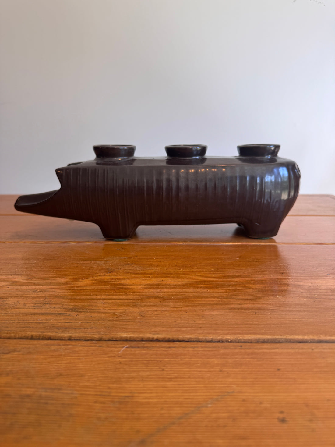Rare Redwing Ceramic Pig Candle Holder