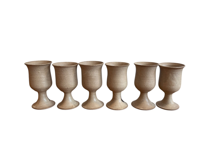 Set of Six 6 Hand Spun Ceramic Glasses